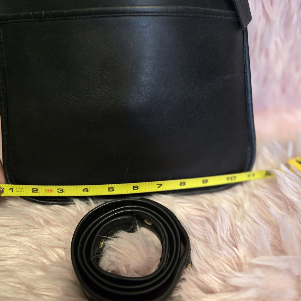 Coach Black Shoulder Bag with Striped Scarf - Picture 3 of 5
